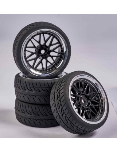 4 roues complète Style Y  1/10eme Hexa 12mm