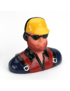Pilote 1/6 avec barbe casquette écouteurs et lunettes