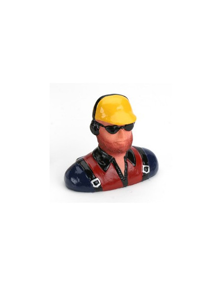 Pilote 1/6 avec barbe casquette écouteurs et lunettes