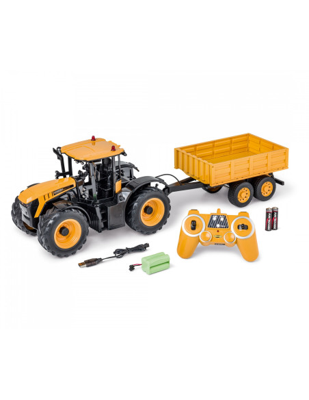 Tracteur JCB + remorque 1/16 ème radiocommandé RTR