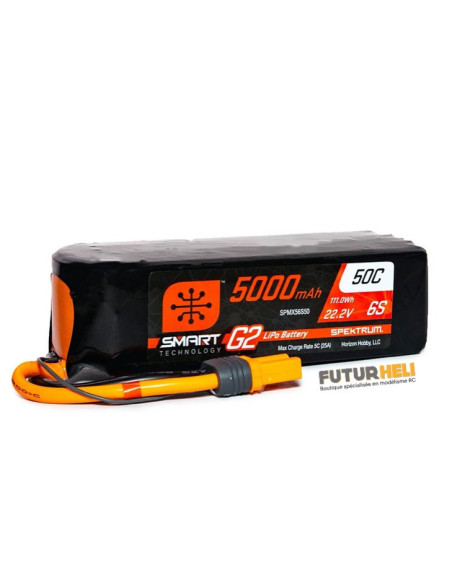 Batterie lipo 5000 Mah 6S/22,2v 50C Smart G2 prise IC5