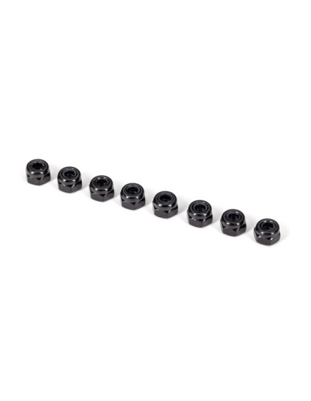 Ecrous nylstop 3mm noir (x8)