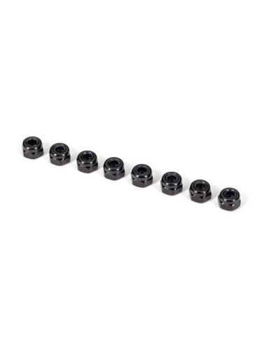 Ecrous nylstop 3mm noir (x8)