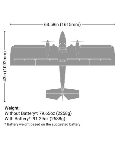 Achat nouveau Twin Timber E-flite double moteur référence EFL23850 ou EFL23875
