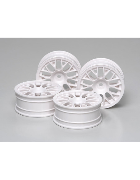 Jante Tamiya étroites 24mm type BBS blanches avec déport 2mm (x4) 53468