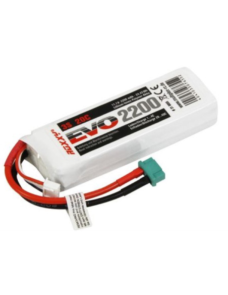 Lipo 2200 mAh 3S 11,1v prise Multiplex