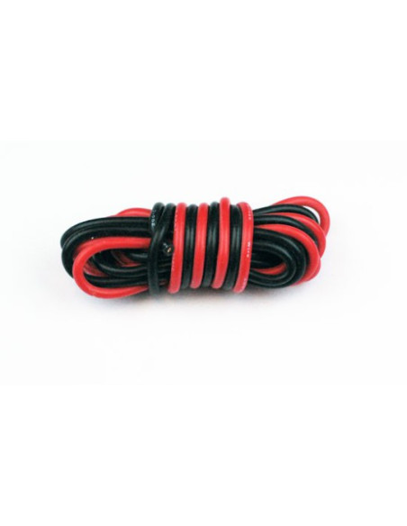 Fils silicone 0,81 mm2 1M rouge + 1M Noir