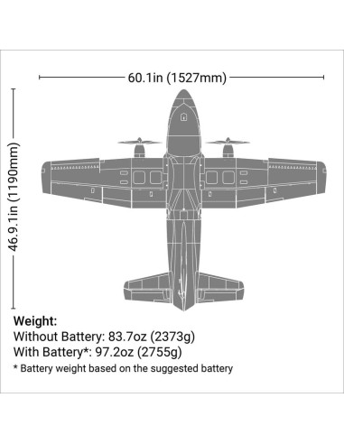 E-flite EC 1500 l'avion transall bi-moteurs en 2 versions PNP ou BNF