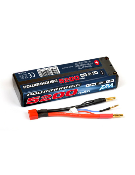Batterie lipo 5200 MAh HV 7,4v 30C prise Dean