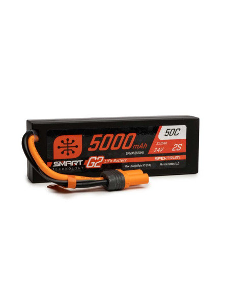 Batterie lipo 5000 MAh 2S 7,4v 50c G2 Hardcase prise IC5