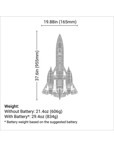 Lockheed SR-71 BlackBird BNF Basic 2 turbines E-flite EFL02050