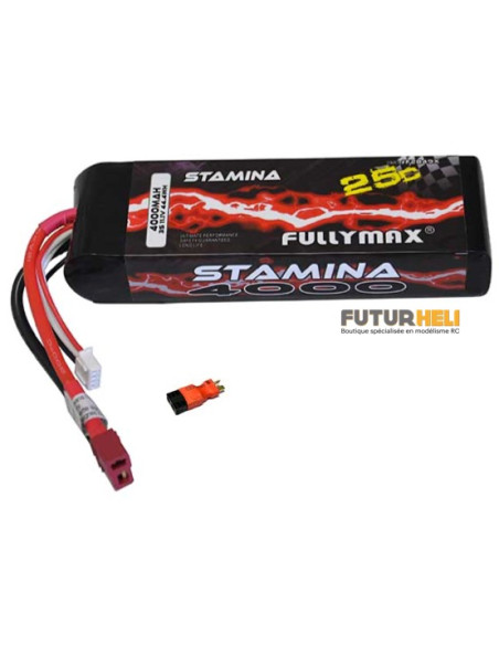 Batterie lipo 4000 mAh 3s 11,1v prise Traxxas ou dean T