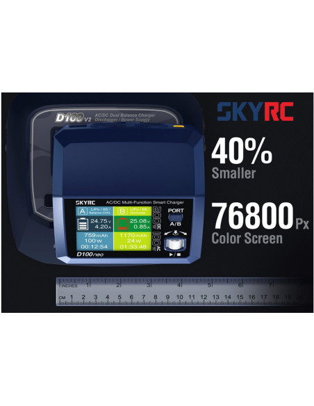 SkyRC Chargeur Neo Duo D100 AC/DC 2x100w