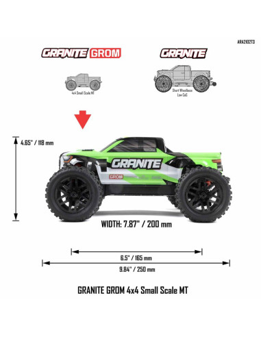 Arrma Granite Grom 4x4 1/18 ème Complet