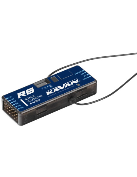 Récepteur Kavan R8  Vario 2,4 GHz : 8 canaux, télémétrie, S.BUS, haute précision. Compact, idéal pour modèles RC.