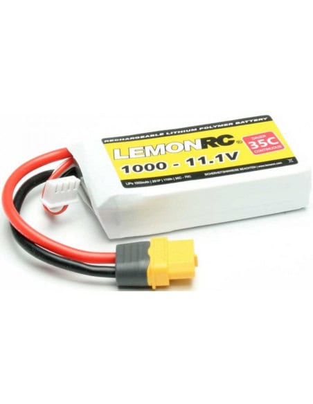 Batteries LiPo LEMONRC leaders, performances durables jusqu'à 35 °C, parfaites pour modèles R/C.
