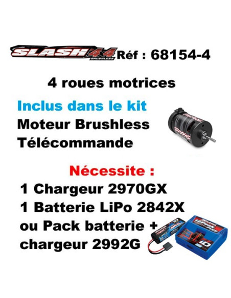 Traxxas Slash Fox brushless équipé Heavy Durty  68154-4-FOX