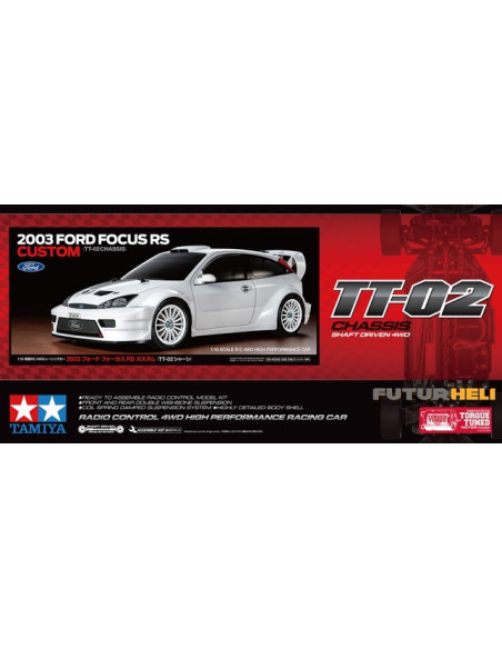 Ford Focus RS WRC 2023 (peinte) Châssis TT02 Tamiya 47495