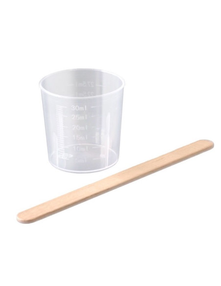 Gobelet 30ml gradué + baton préparation colle
