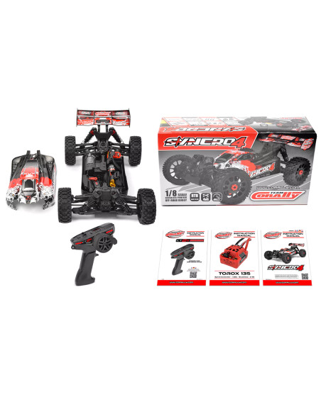 Découvrez le Team Corally Syncro4 : le buggy ultime 1:8 pour les amateurs de sensations fortes, prêt à conquérir tous les terrai