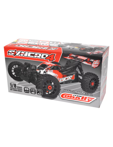 Découvrez le Team Corally Syncro4 : le buggy ultime 1:8 pour les amateurs de sensations fortes, prêt à conquérir tous les terrai