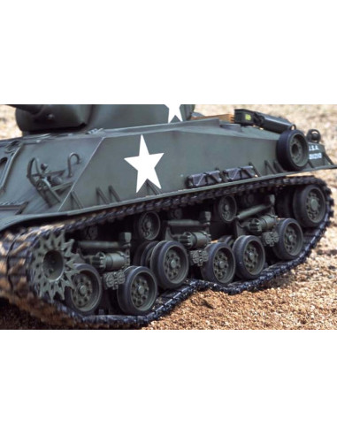 Pour fêter les 50 ans du kit R/C Sherman 1/16 en 2024, Tamiya réédite le kit R/C M4 Sherman 105mm Howitzer. Suspension mobile, s