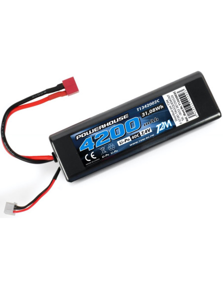 Batterie lipo 4200 MAh 2S 7,4v 40c prise Dean T Hardcase