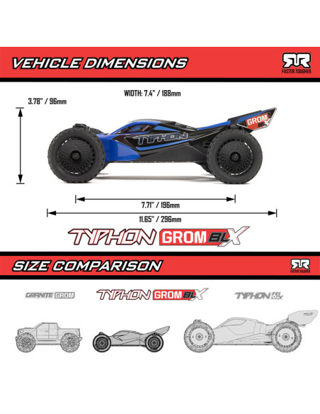 Grom Typhon brushless 4x4 Rouge complet Batterie lipo + chargeur