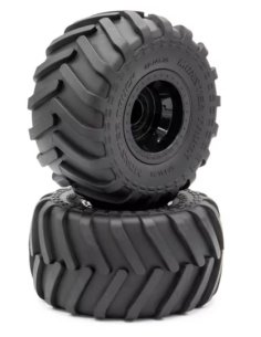 Roue complète noire (x2) hexagonal de 12mm 6"-141-75