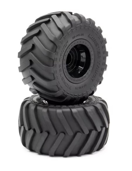 Roue complète noire (x2) hexagonal de 12mm 6"-141-75