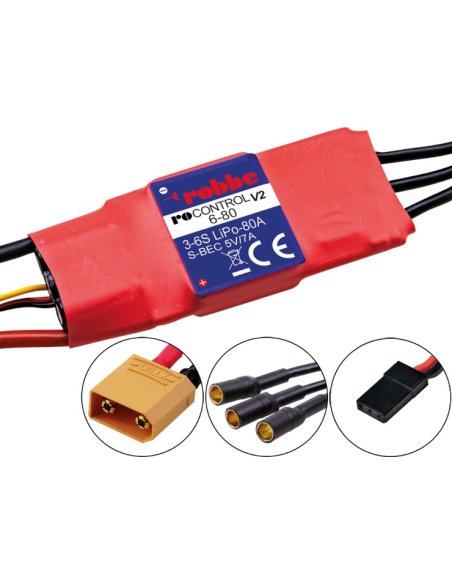 Controleur 80A 3à6S Bec 5v7A Ro-Control V2 Robbe 8736