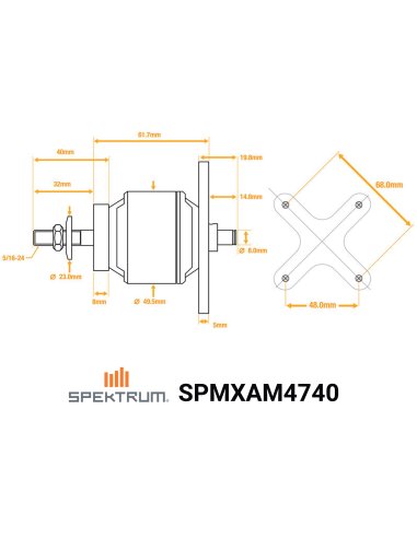 Moteur Brushless avion 5055-500Kv 6s Helice 15x6/15X8
