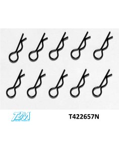 Clips de carrosserie 1/10 ème noir livré x 10 T2M T422657N