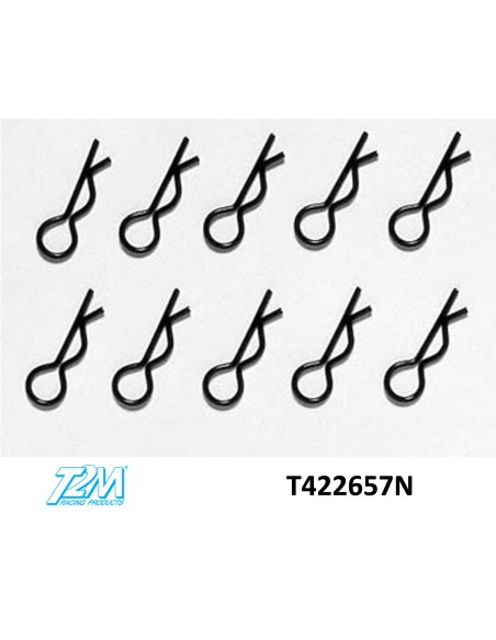 Clips de carrosserie 1/10 ème noir livré x 10 T2M T422657N