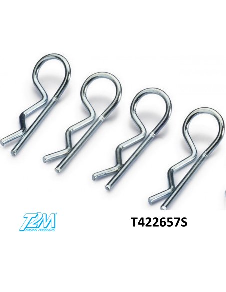 Clips de carrosserie 1/10 ème argent livré x 10 T2M T422657S