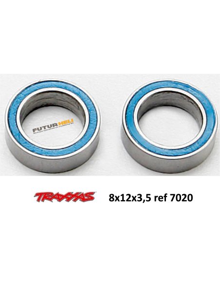Traxxas 7020 roulements 8x12x3,5 avec joints caoutchoucs (X2)