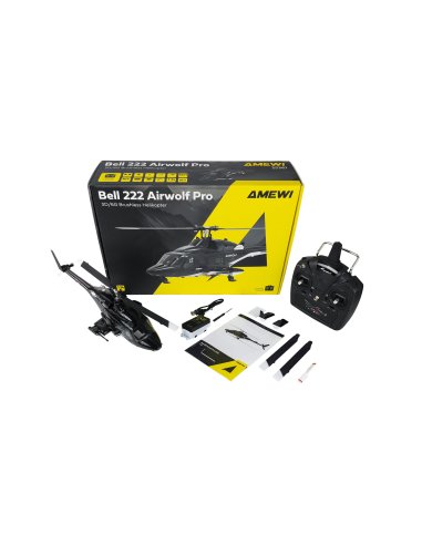 Helicoptère RC Airwolf bell 222 pro 6 canaux Complet