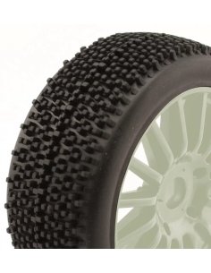 Roues 1/8 ème Rocket collé sur jante blanche à bâtons hexagonal 17mm  (x2)