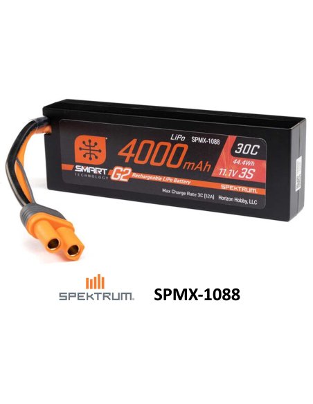 Batterie lipo 4000 Mah 3S 30C Smart Hardcase prise IC5 SPMX-1088