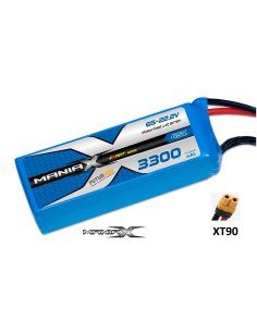 Batterie lipo 3300 Mah 6S 22,2v 45c prise XT90 Maniax MAX3010