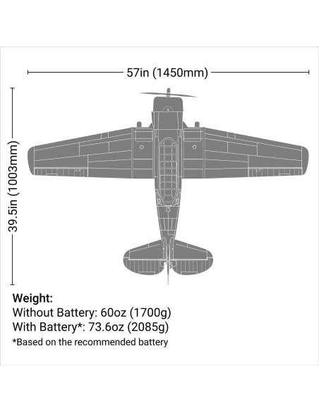 E-flite AT-6 Texan 1,5m PNP (sans récepteur )  EFL08775 E-flite AT-6 Texan 1,5m PNP (sans récepteur )  EFL08775