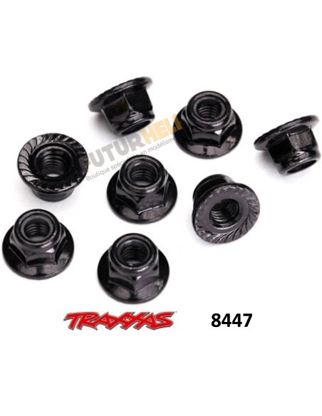Traxxas 8447 ecrous 5mm noirs distribution Futurheli .