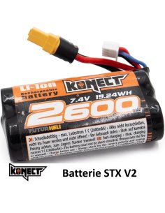 Batterie 2600 Mah Li-ION 2S 7,4v prise XT60 Konect STX V2