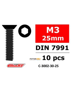 Vis fraisé M3x25mm 10 pièces C-3002-30-25