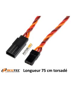 Futurheli Revetec Rallonge servo JR longueur 75cm 22 AWG - 0.34mm2 torsadé .