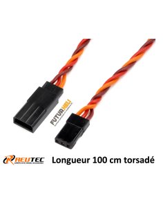 Rallonge servo JR longueur 100cm 22 AWG - 0.34mm2 torsadé