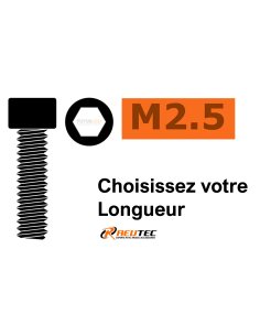 Vis M2,5 Tête 6 pans Type BTR choisissez votre longueur