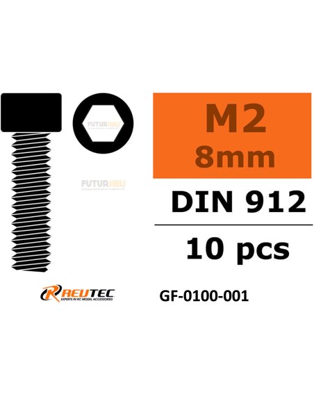 Vis M2 Tête 6 pans Type BTR (x10) choisissez votre longueur