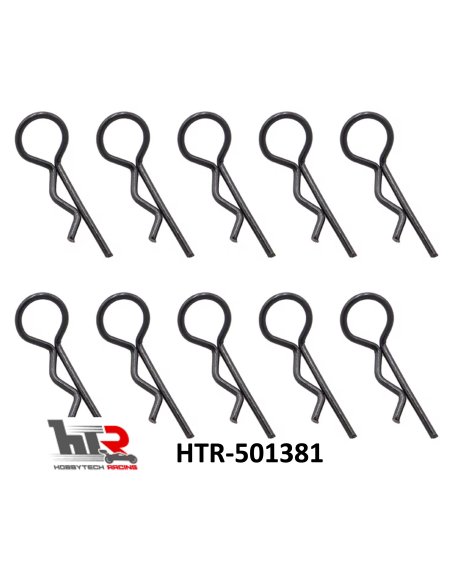 Clips de carrosserie noir 1/10 ème (X10) HTR-501381distribution Futurheli