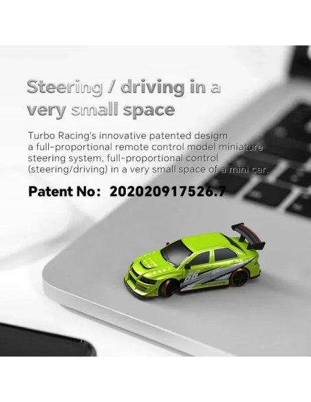 Micro drift C66 1/76 ème vert Turbo racing